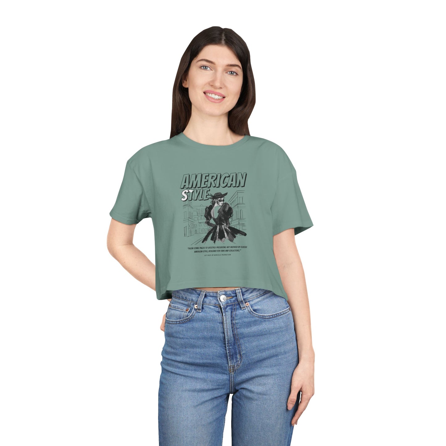 American Style Graphic Women's Crop Tee