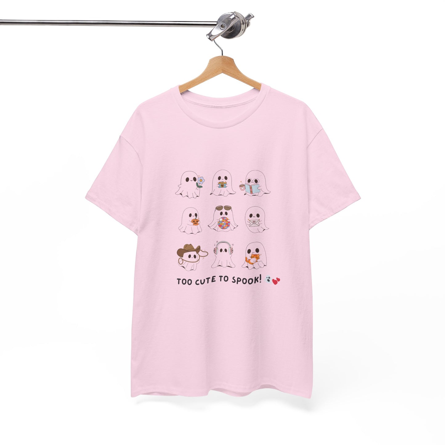 Cute Animal Graphic Tee - "Too Cute to Spook!" Unisex Heavy Cotton T-shirt