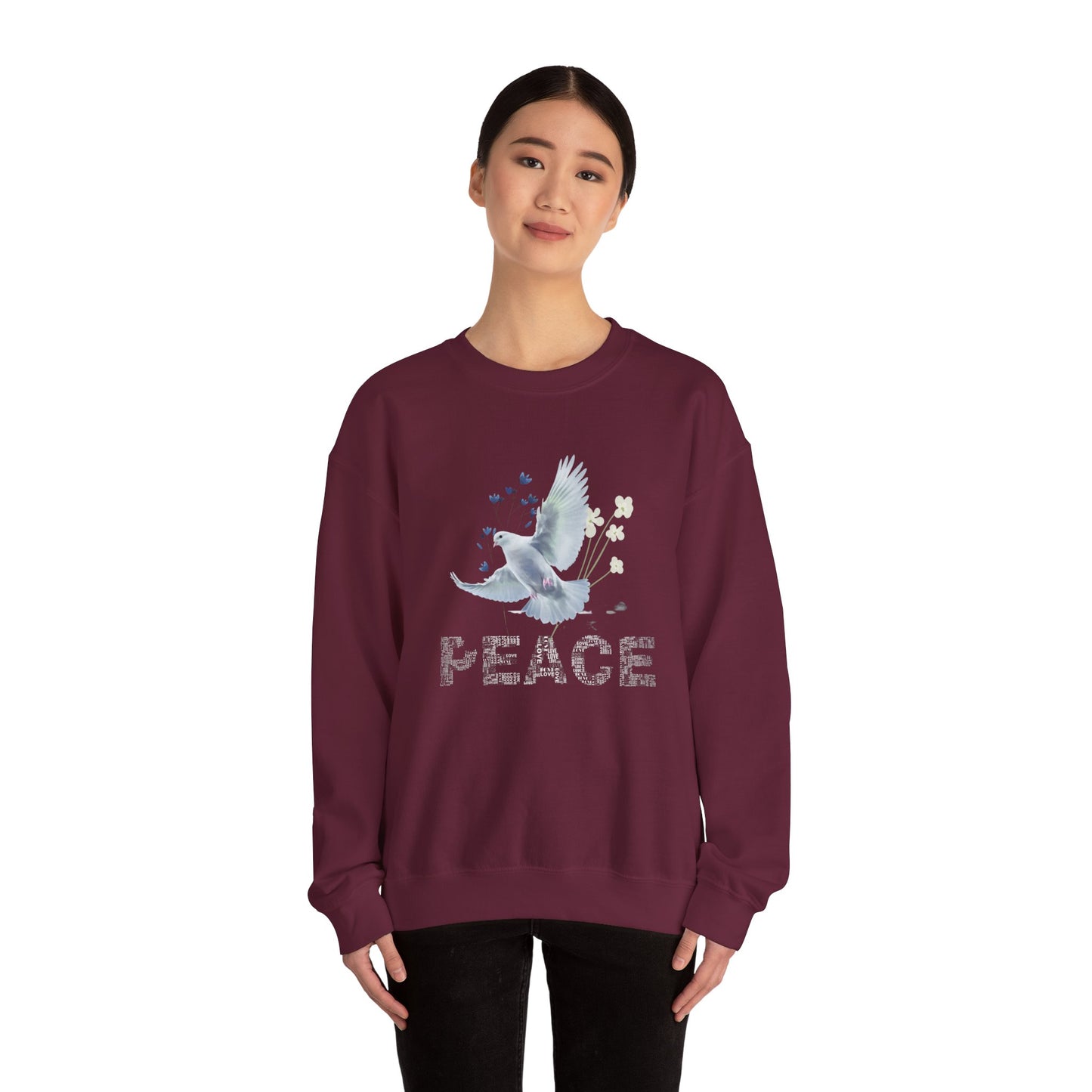 Peaceful Dove Crewneck Sweatshirt for Comfort and Harmony