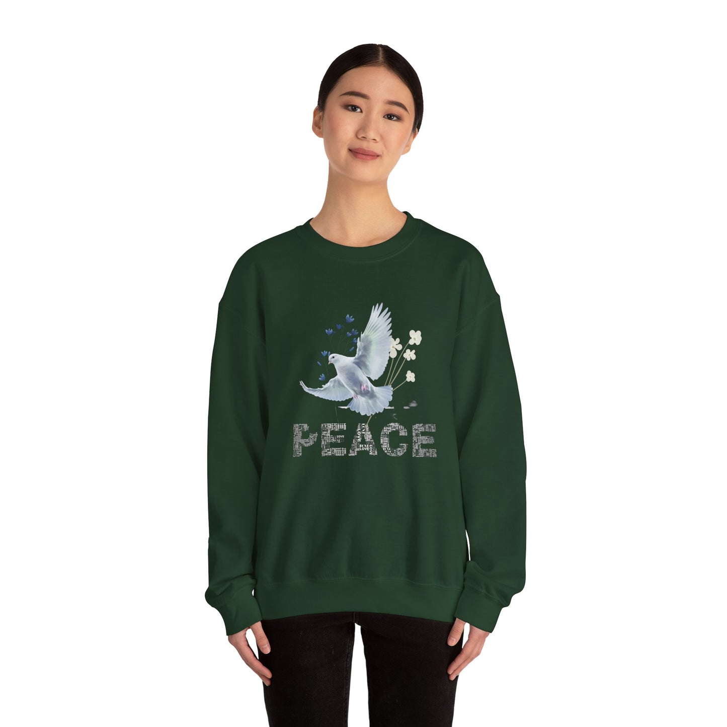 Peaceful Dove Crewneck Sweatshirt for Comfort and Harmony