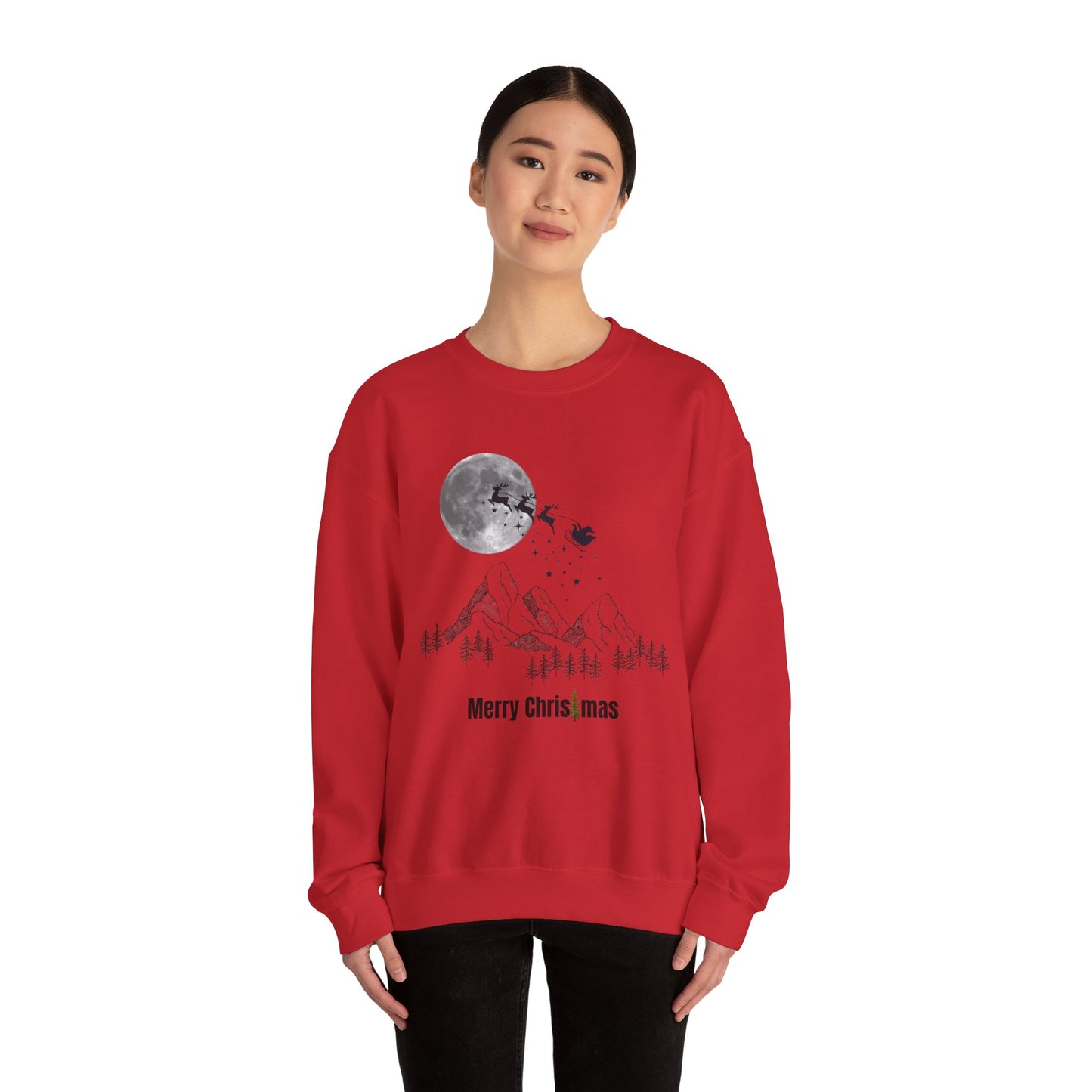 Merry Christmas Mountain Crewneck Sweatshirt