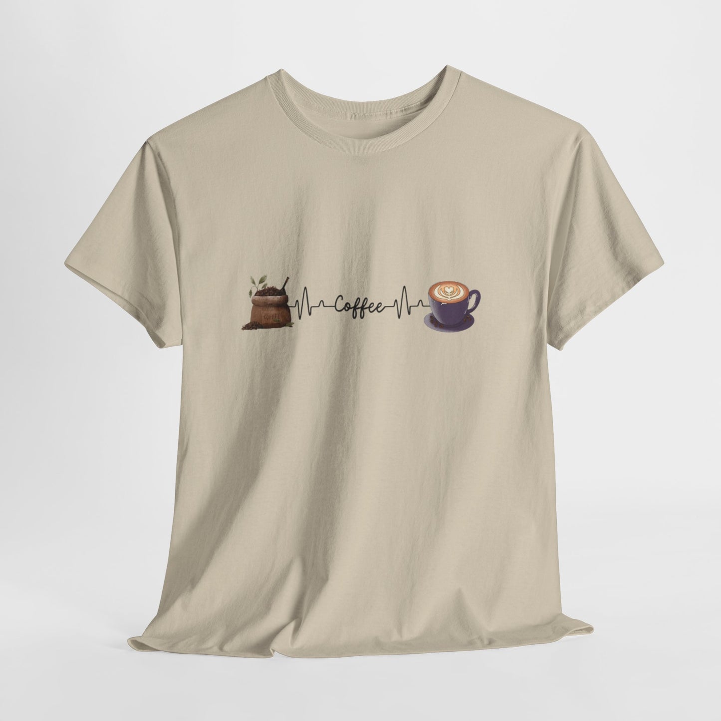 Coffee Lover Unisex Heavy Cotton Tee - Heartbeat Design