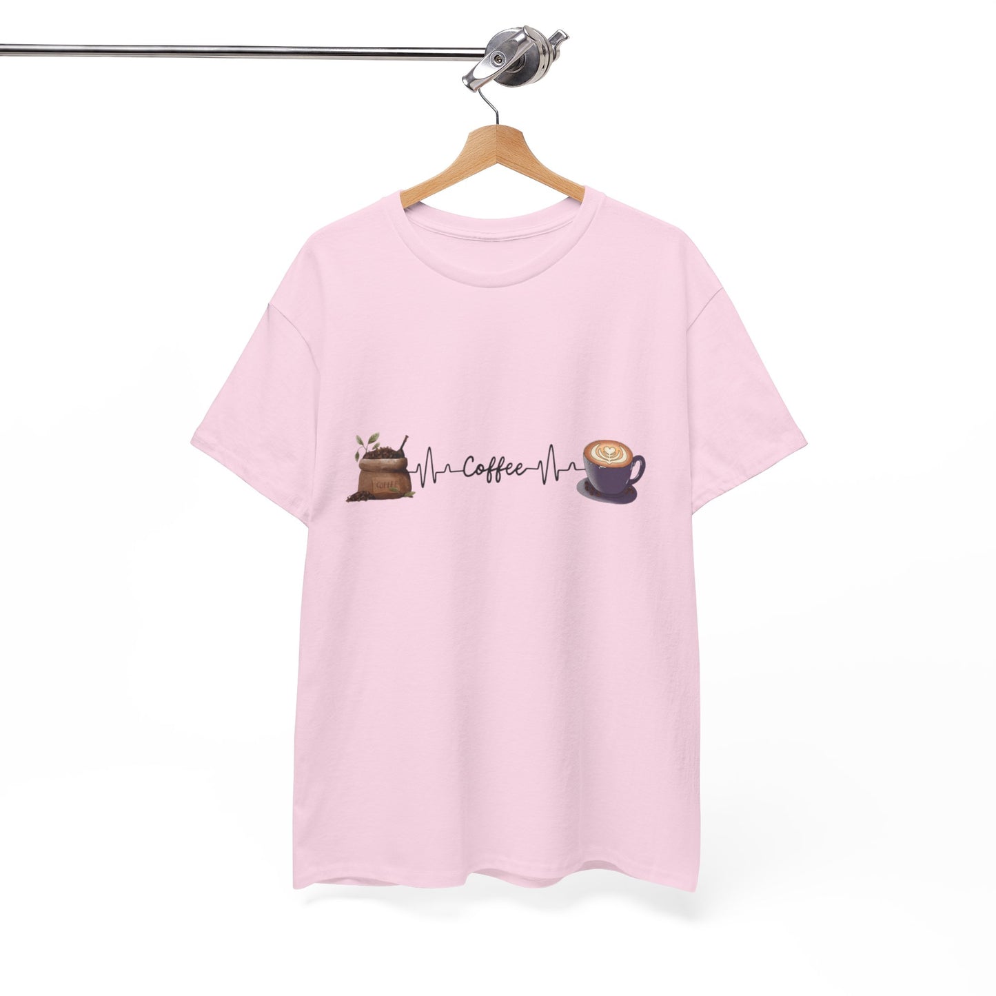 Coffee Lover Unisex Heavy Cotton Tee - Heartbeat Design
