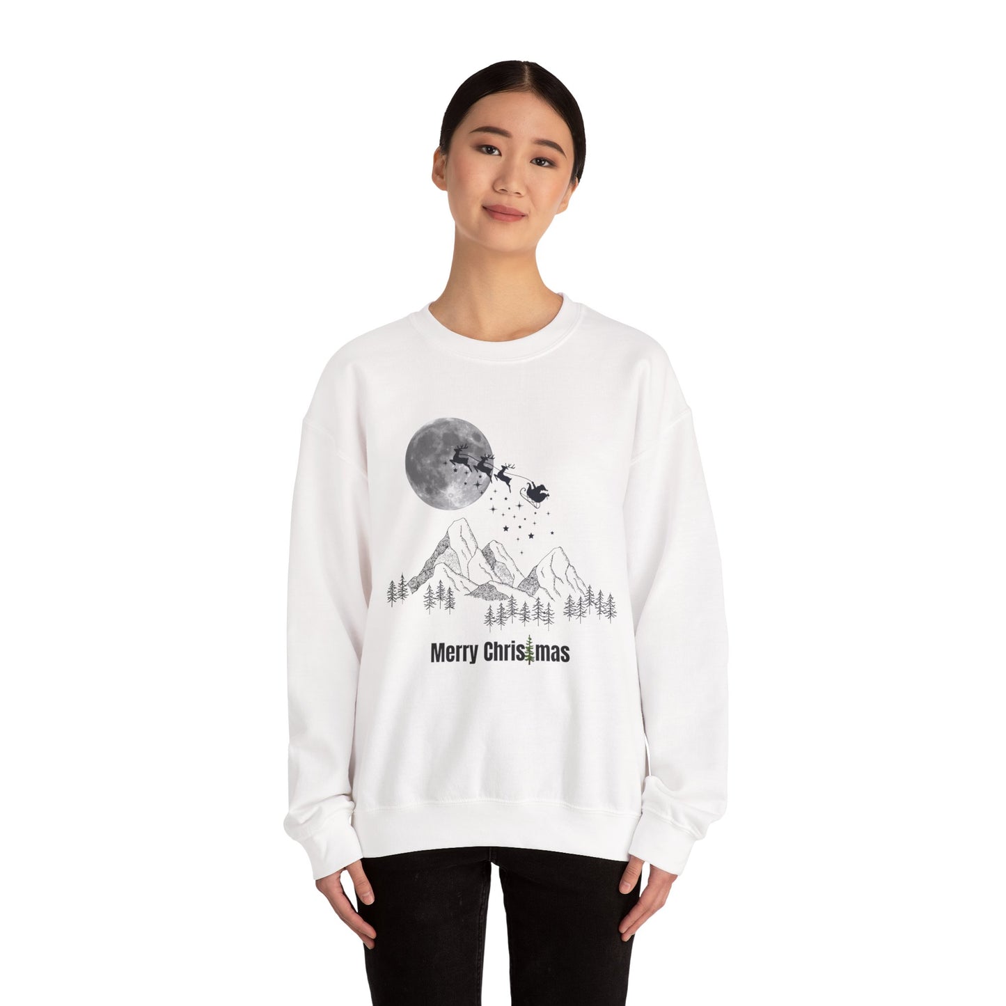 Merry Christmas Mountain Crewneck Sweatshirt