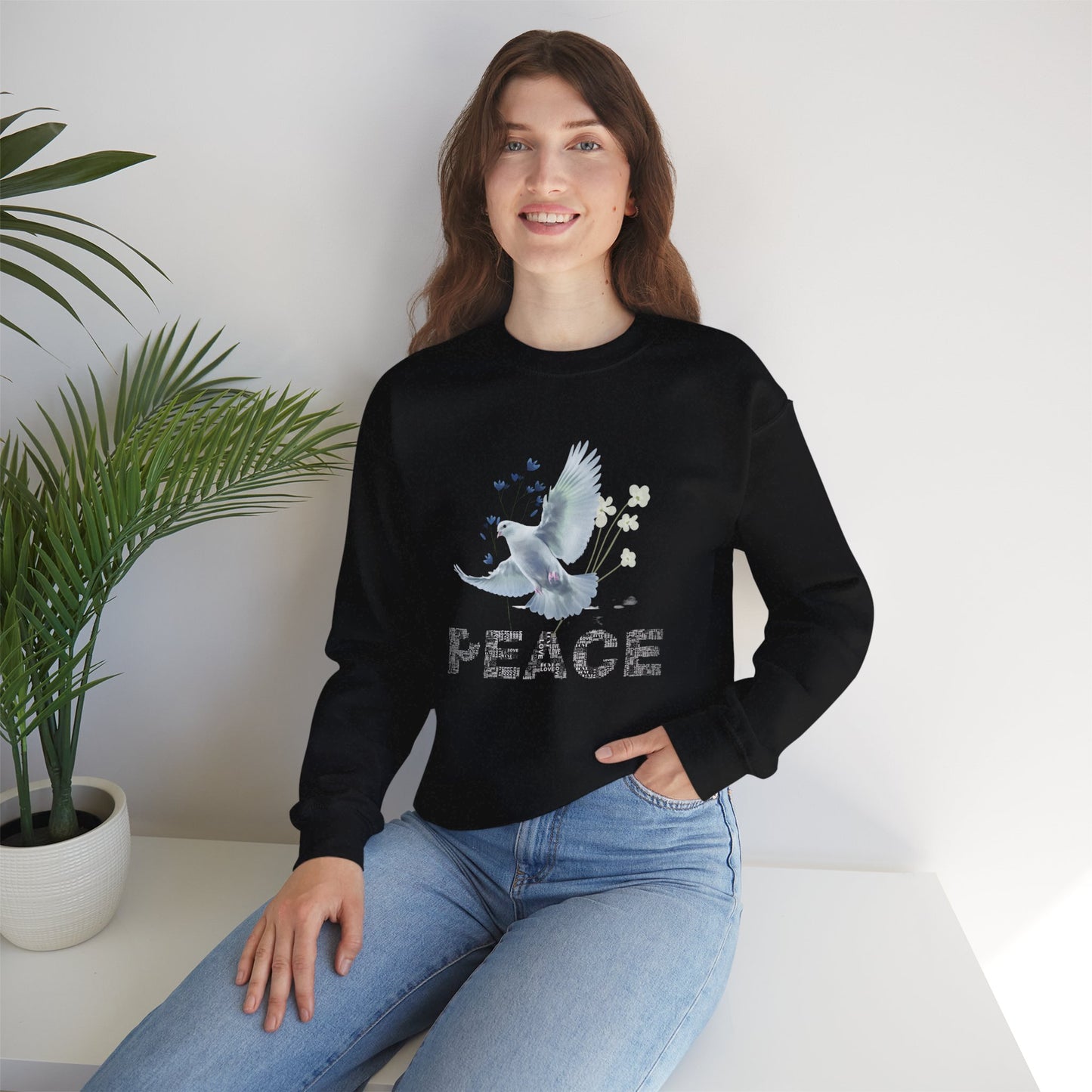 Peaceful Dove Crewneck Sweatshirt for Comfort and Harmony