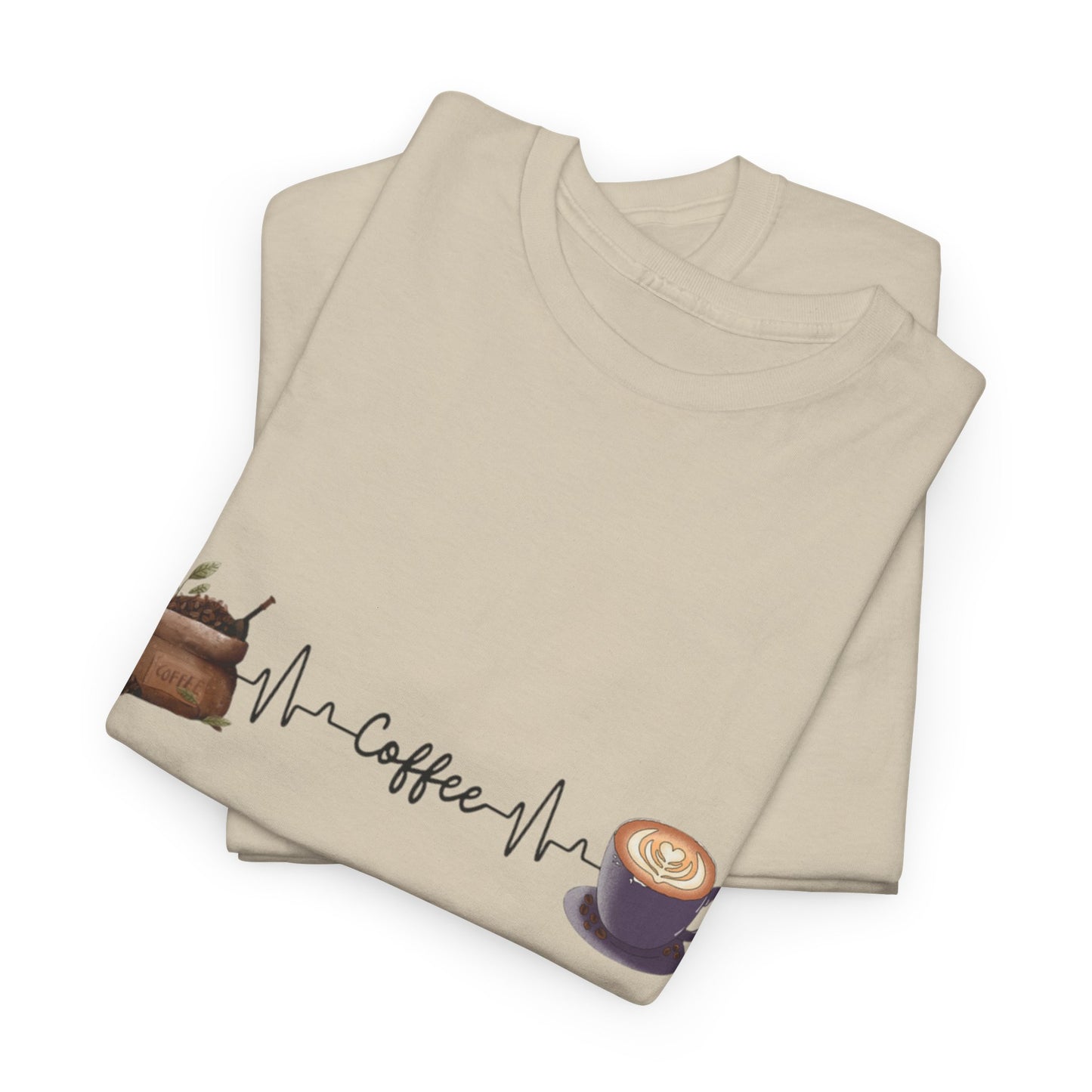 Coffee Lover Unisex Heavy Cotton Tee - Heartbeat Design