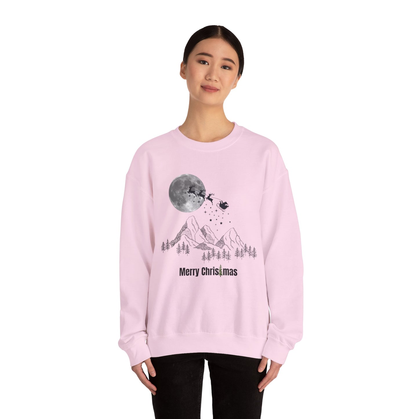 Merry Christmas Mountain Crewneck Sweatshirt
