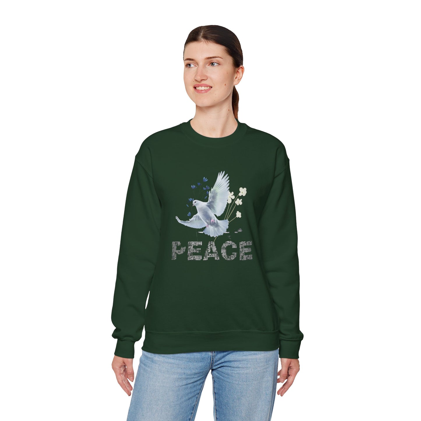 Peaceful Dove Crewneck Sweatshirt for Comfort and Harmony
