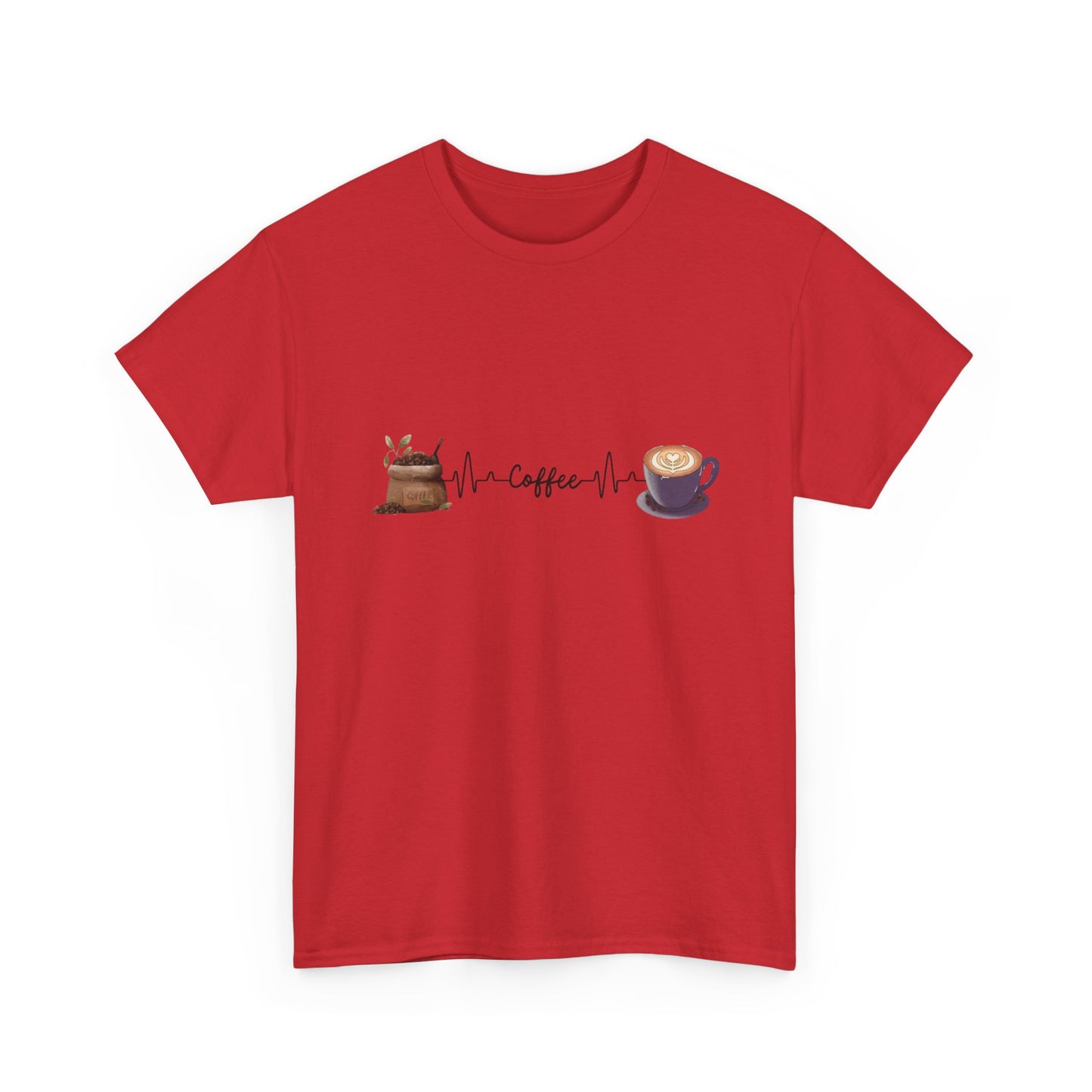 Coffee Lover Unisex Heavy Cotton Tee - Heartbeat Design