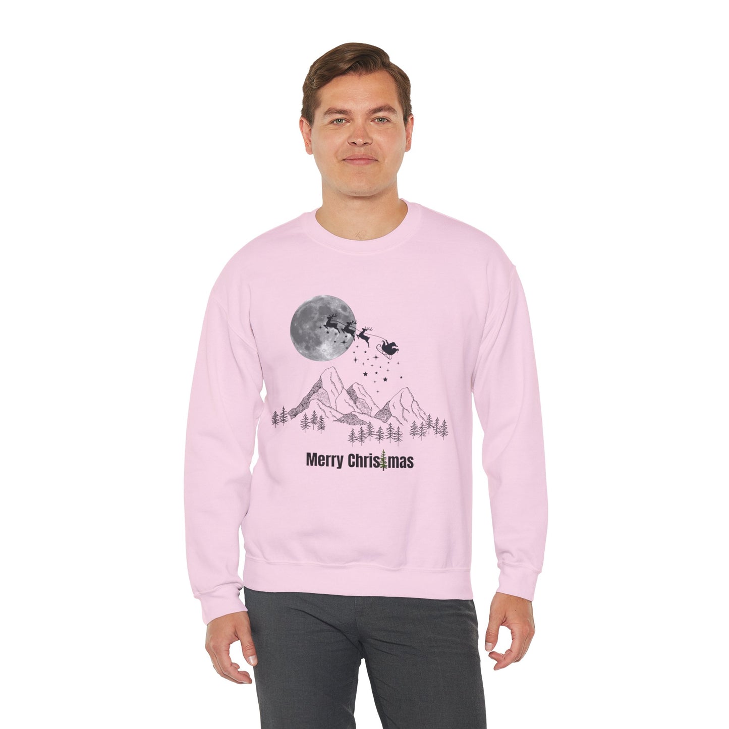 Merry Christmas Mountain Crewneck Sweatshirt