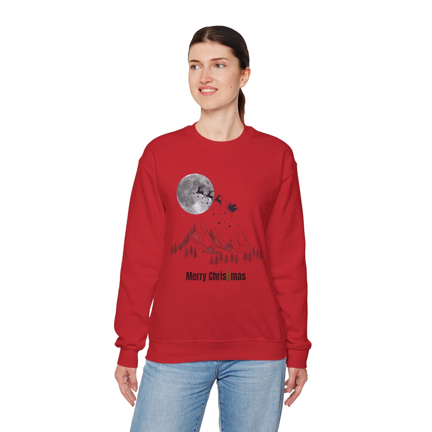 Merry Christmas Mountain Crewneck Sweatshirt