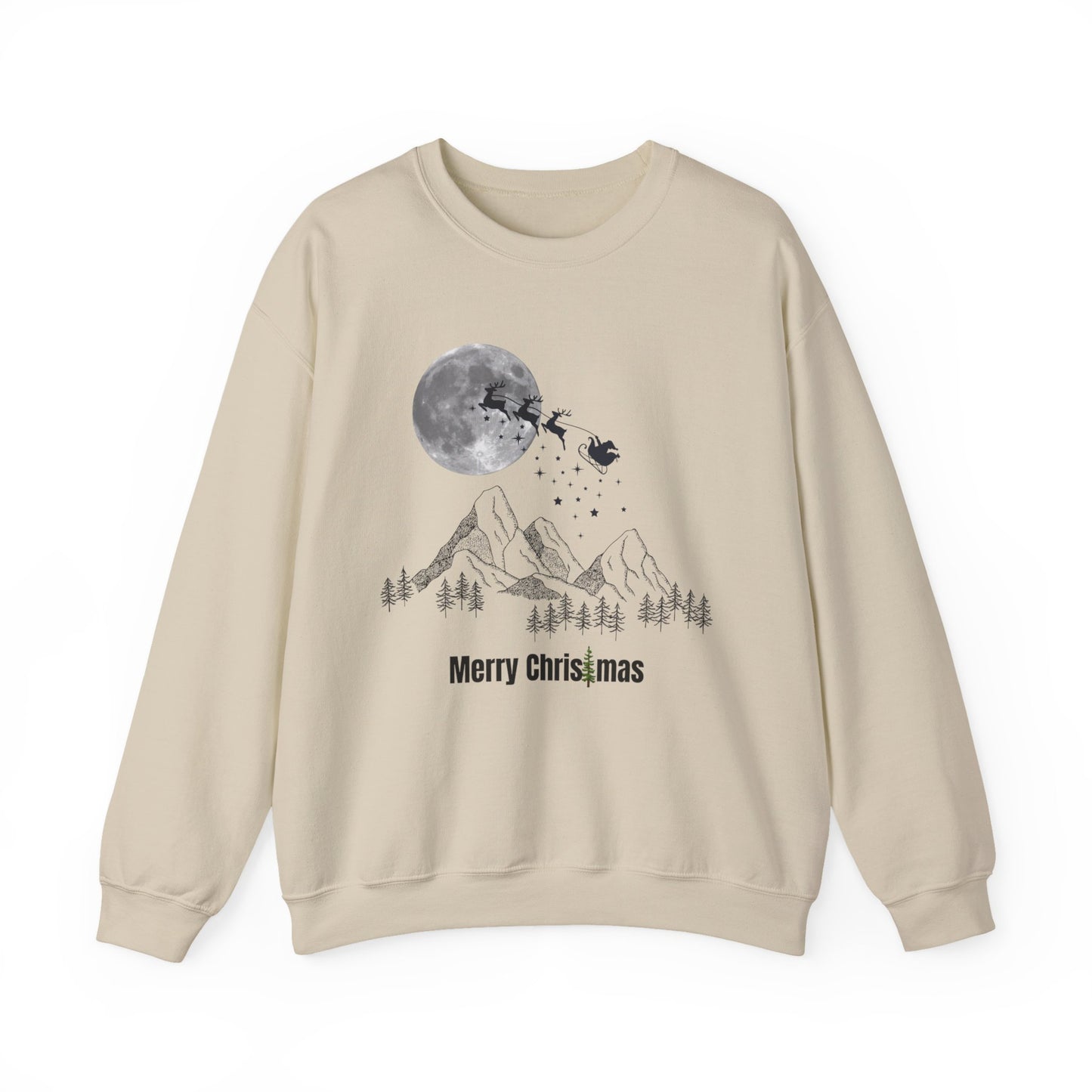 Merry Christmas Mountain Crewneck Sweatshirt