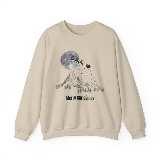 Merry Christmas Mountain Crewneck Sweatshirt