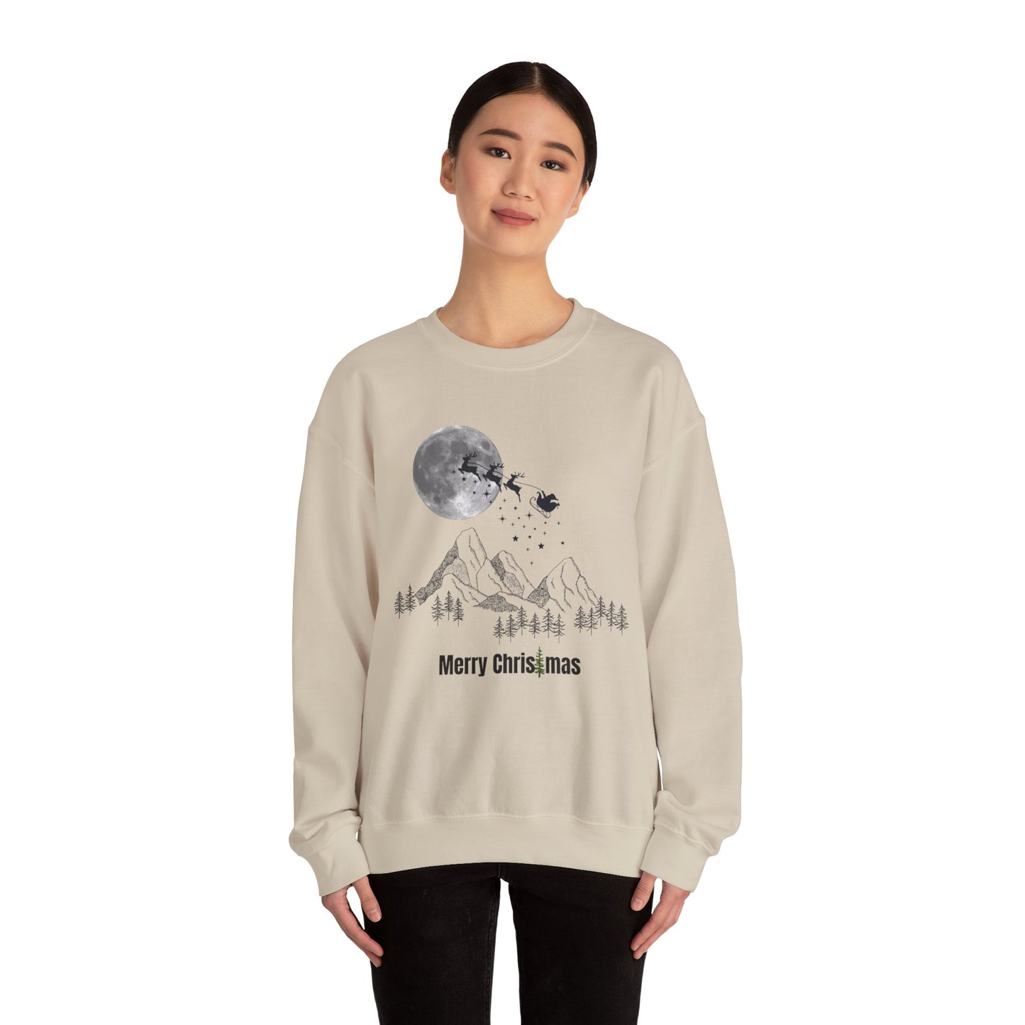 Merry Christmas Mountain Crewneck Sweatshirt