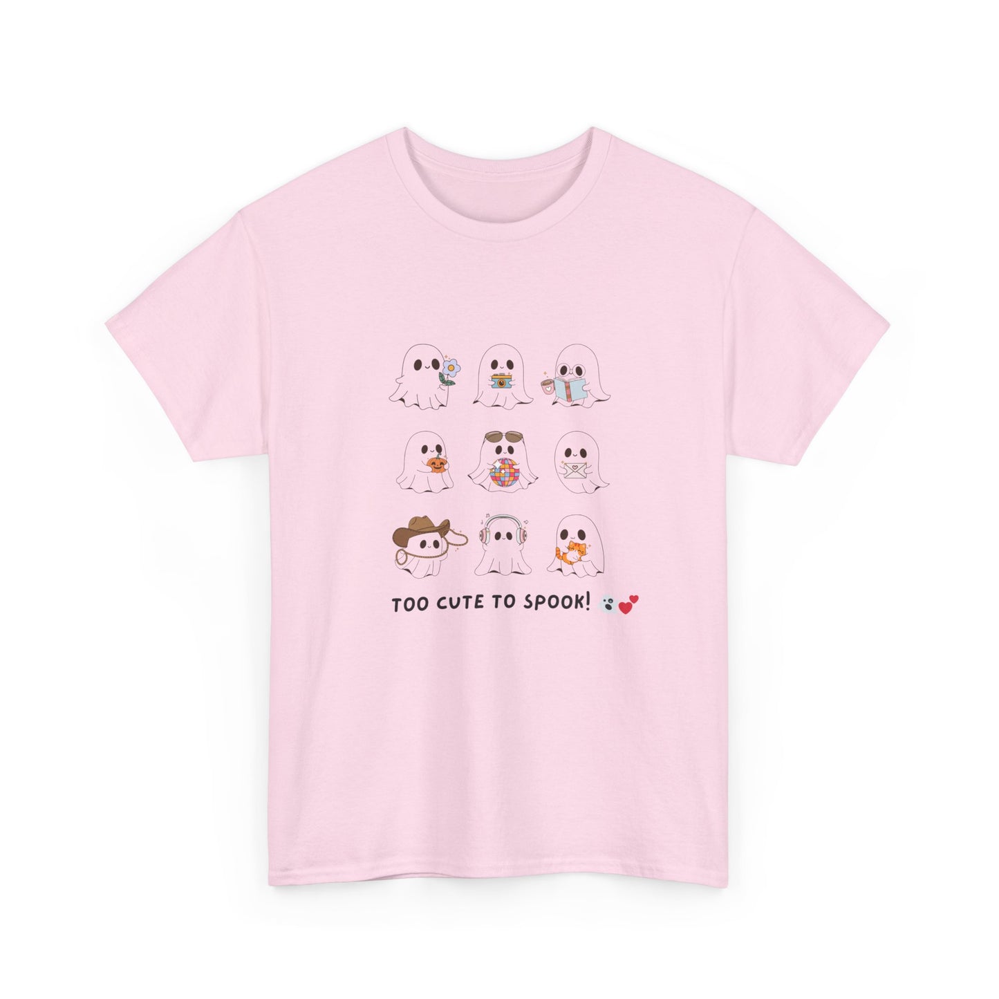 Cute Animal Graphic Tee - "Too Cute to Spook!" Unisex Heavy Cotton T-shirt