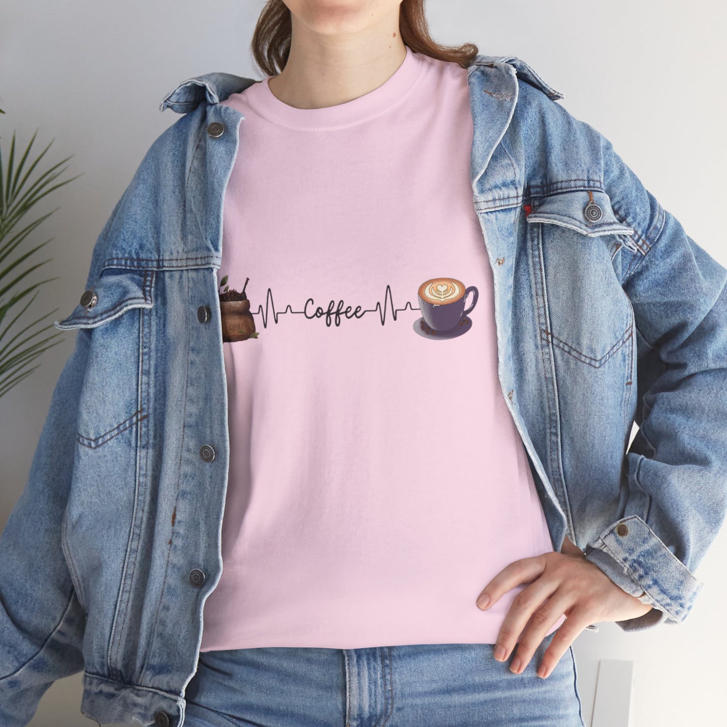 Coffee Lover Unisex Heavy Cotton Tee - Heartbeat Design