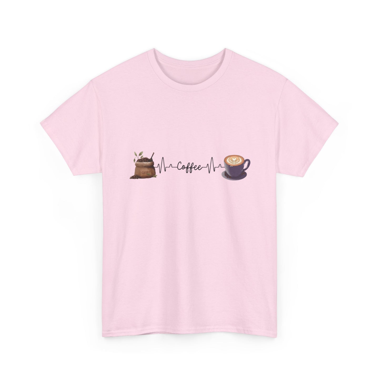 Coffee Lover Unisex Heavy Cotton Tee - Heartbeat Design