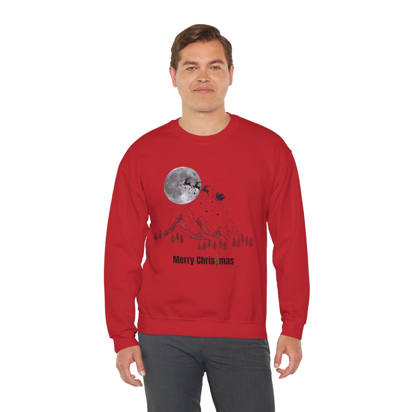 Merry Christmas Mountain Crewneck Sweatshirt
