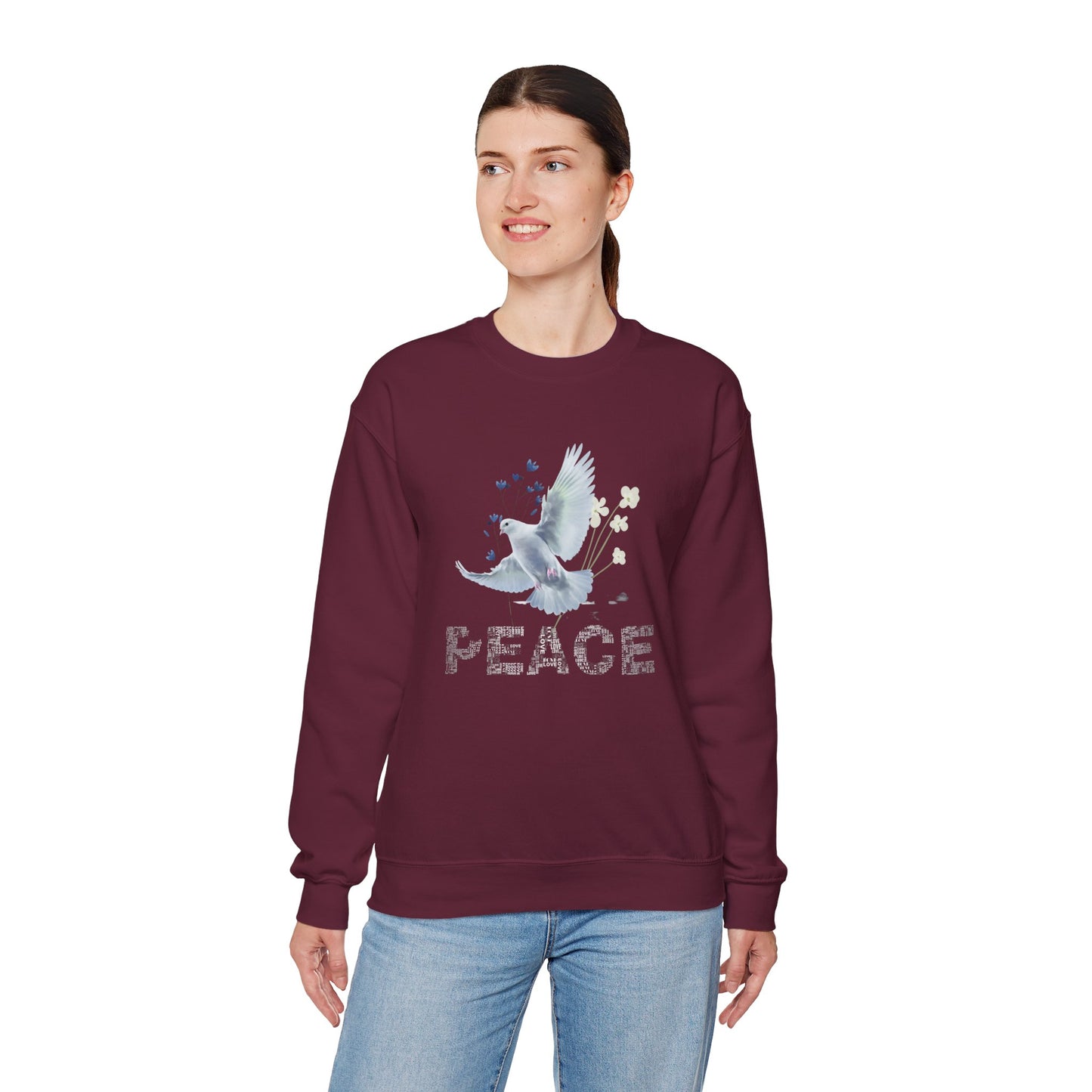Peaceful Dove Crewneck Sweatshirt for Comfort and Harmony