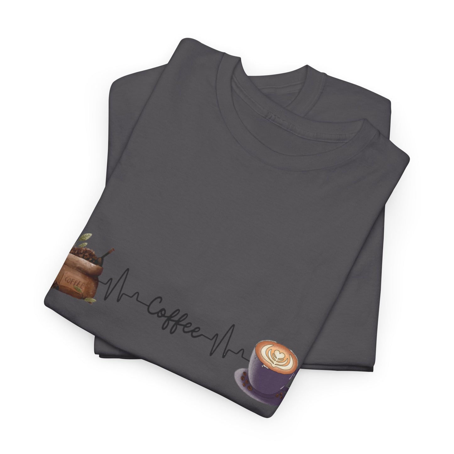 Coffee Lover Unisex Heavy Cotton Tee - Heartbeat Design