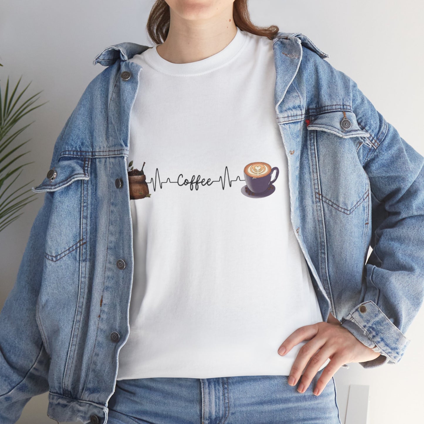 Coffee Lover Unisex Heavy Cotton Tee - Heartbeat Design