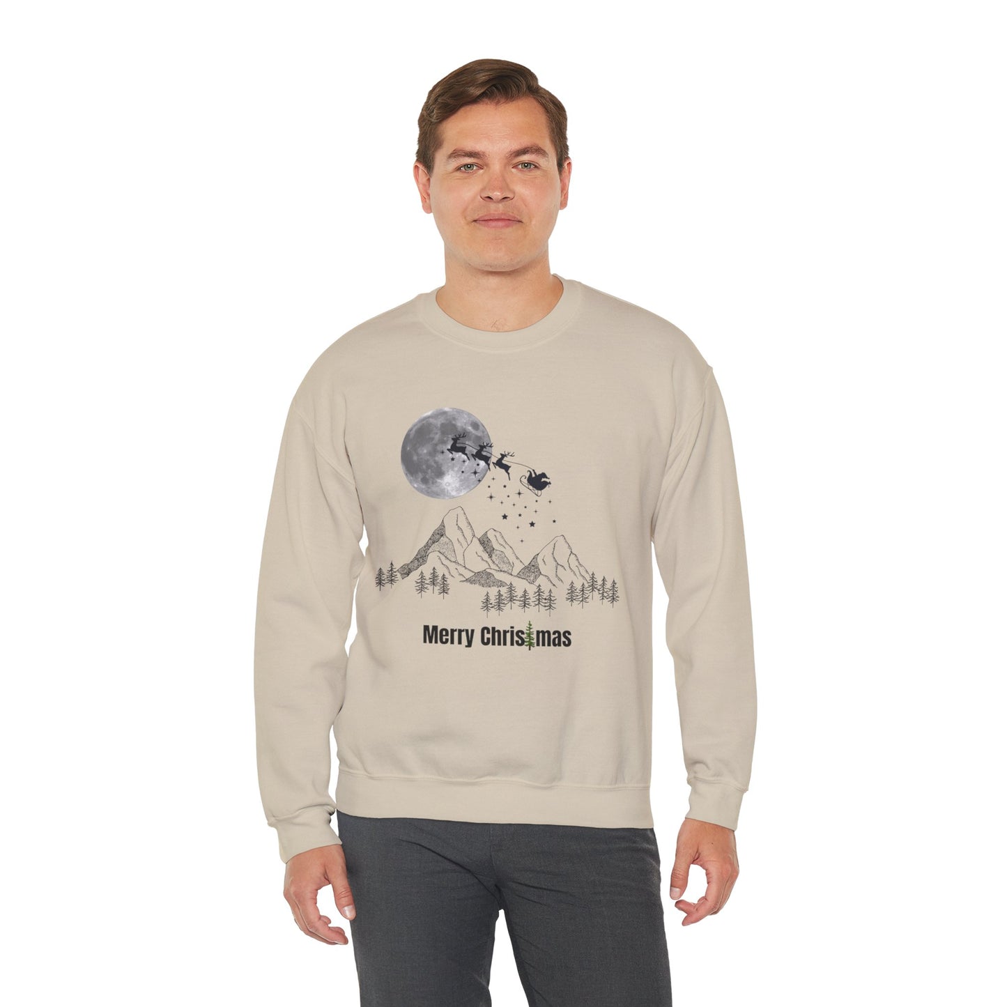 Merry Christmas Mountain Crewneck Sweatshirt