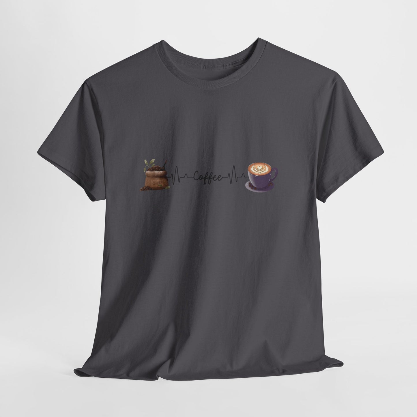 Coffee Lover Unisex Heavy Cotton Tee - Heartbeat Design