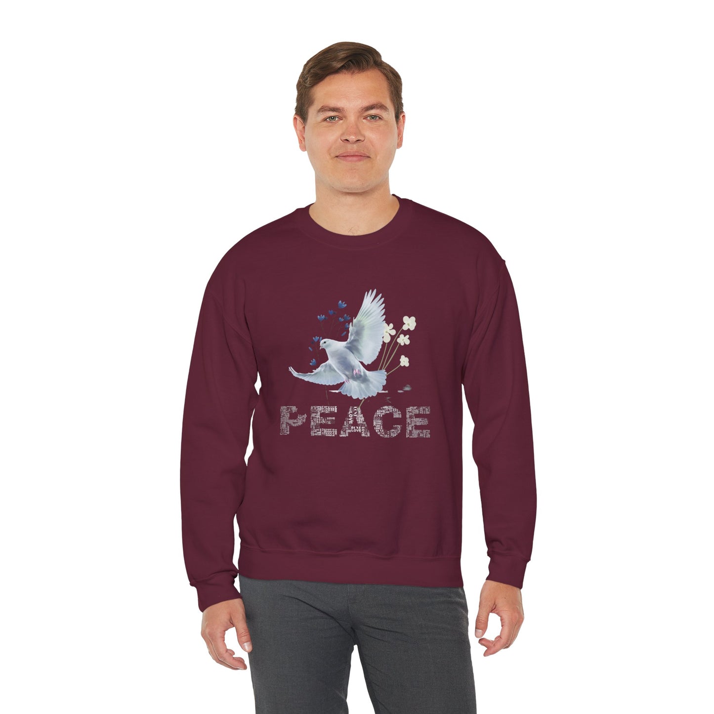 Peaceful Dove Crewneck Sweatshirt for Comfort and Harmony