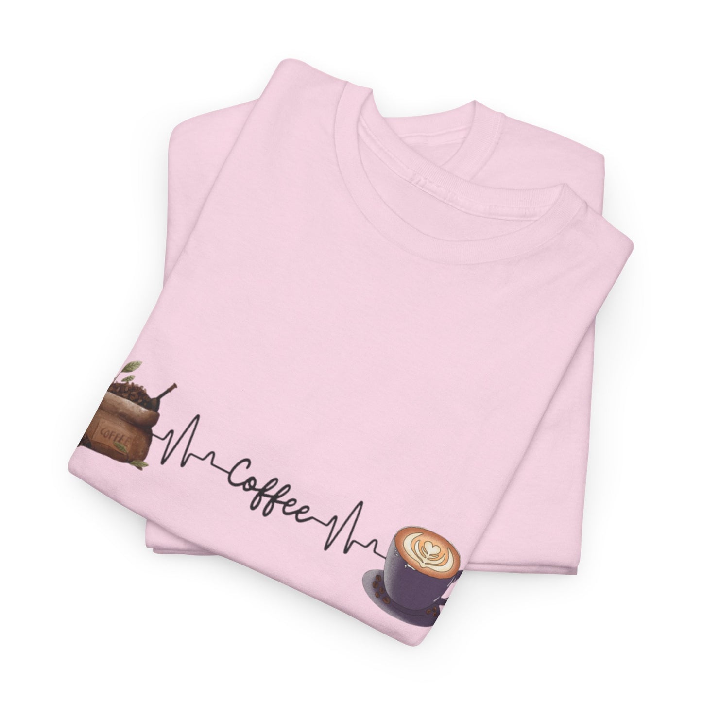 Coffee Lover Unisex Heavy Cotton Tee - Heartbeat Design