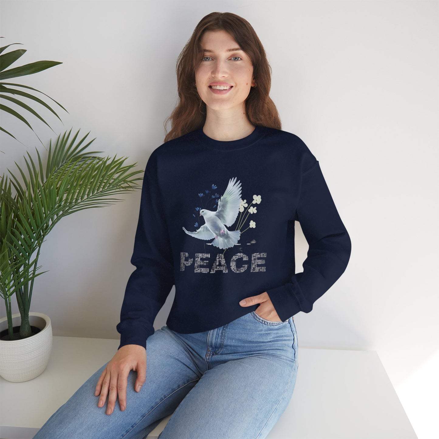 Peaceful Dove Crewneck Sweatshirt for Comfort and Harmony