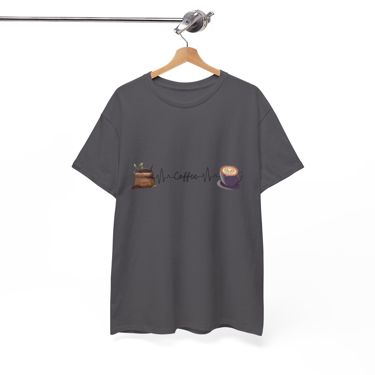 Coffee Lover Unisex Heavy Cotton Tee - Heartbeat Design