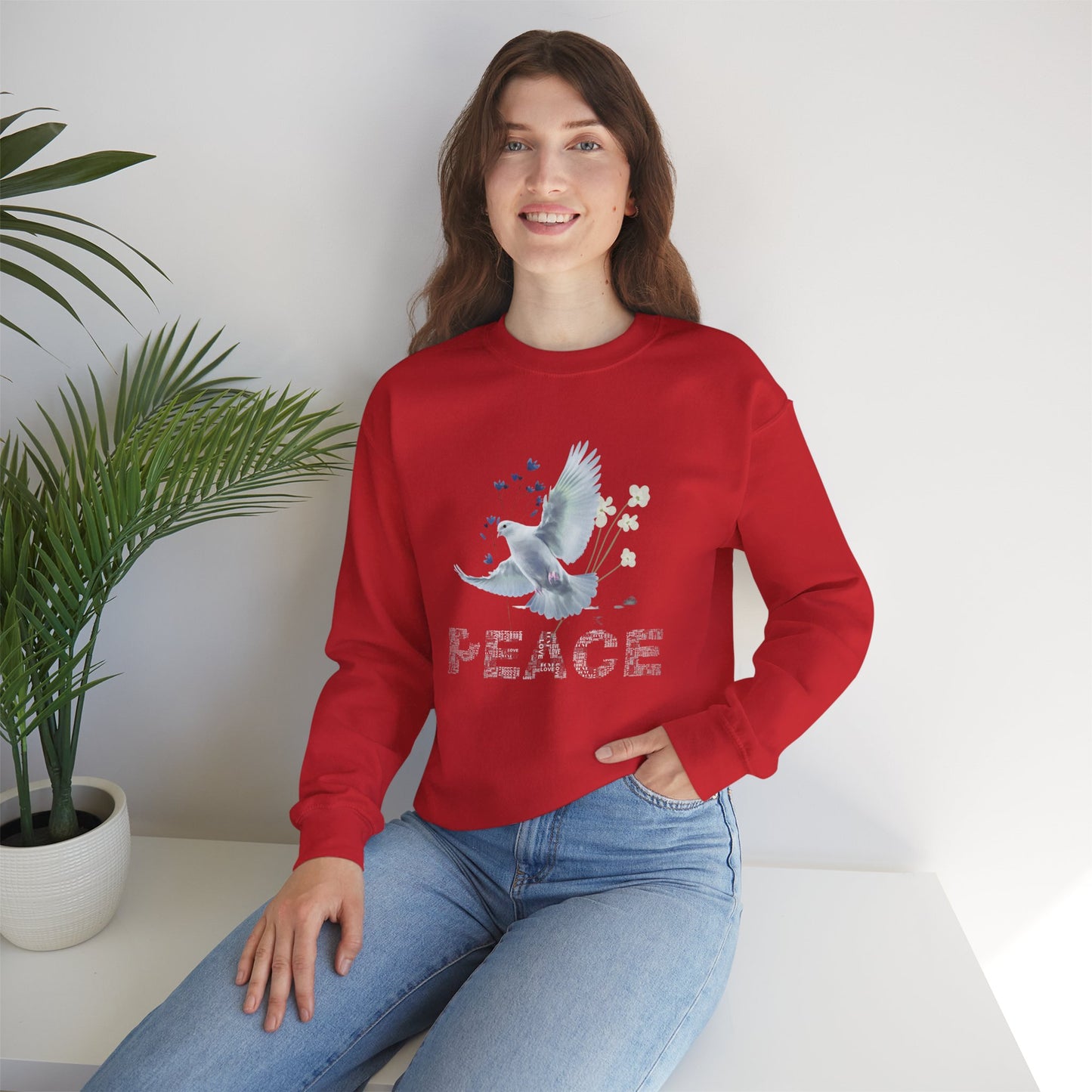 Peaceful Dove Crewneck Sweatshirt for Comfort and Harmony