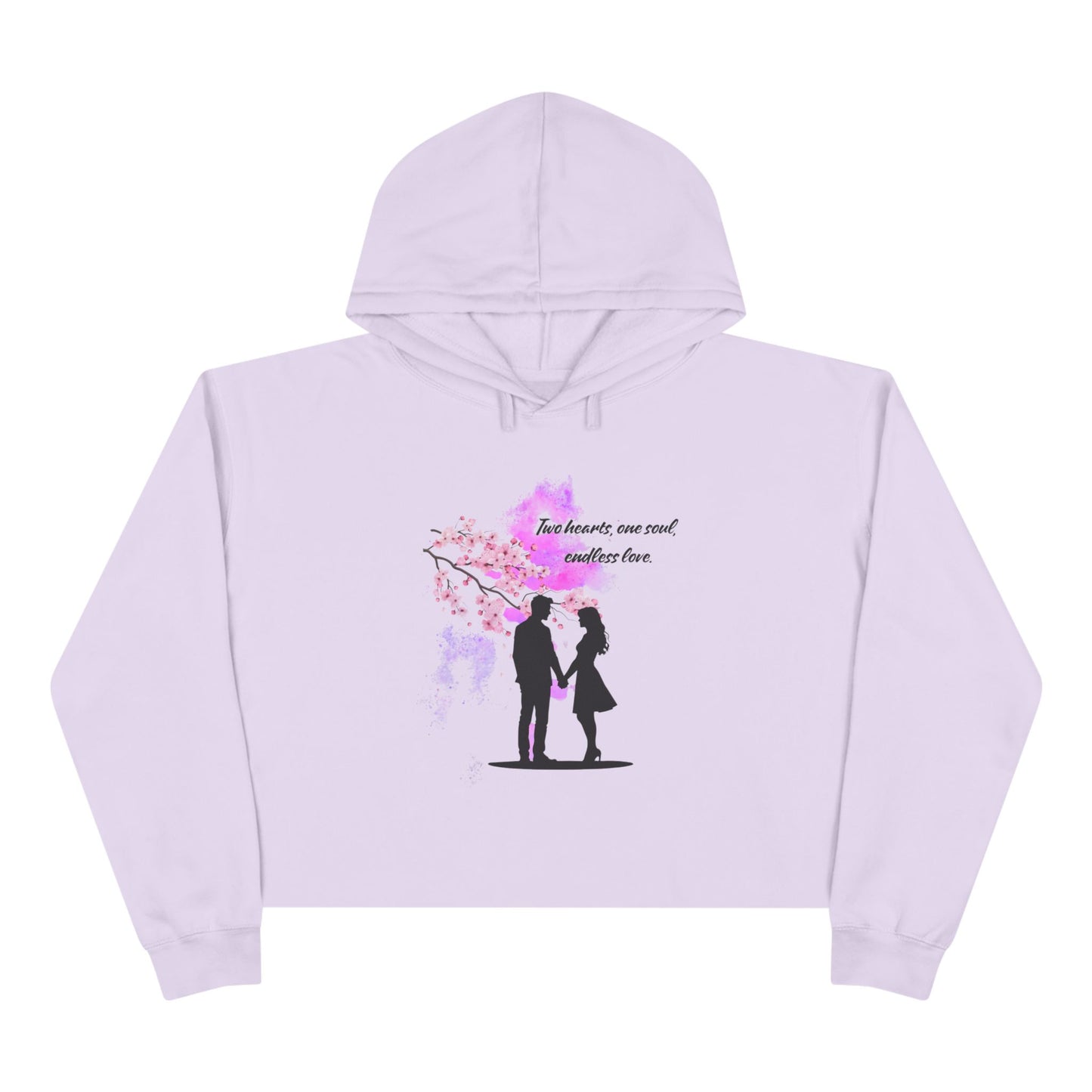 Romantic Crop Hoodie with Love Quote