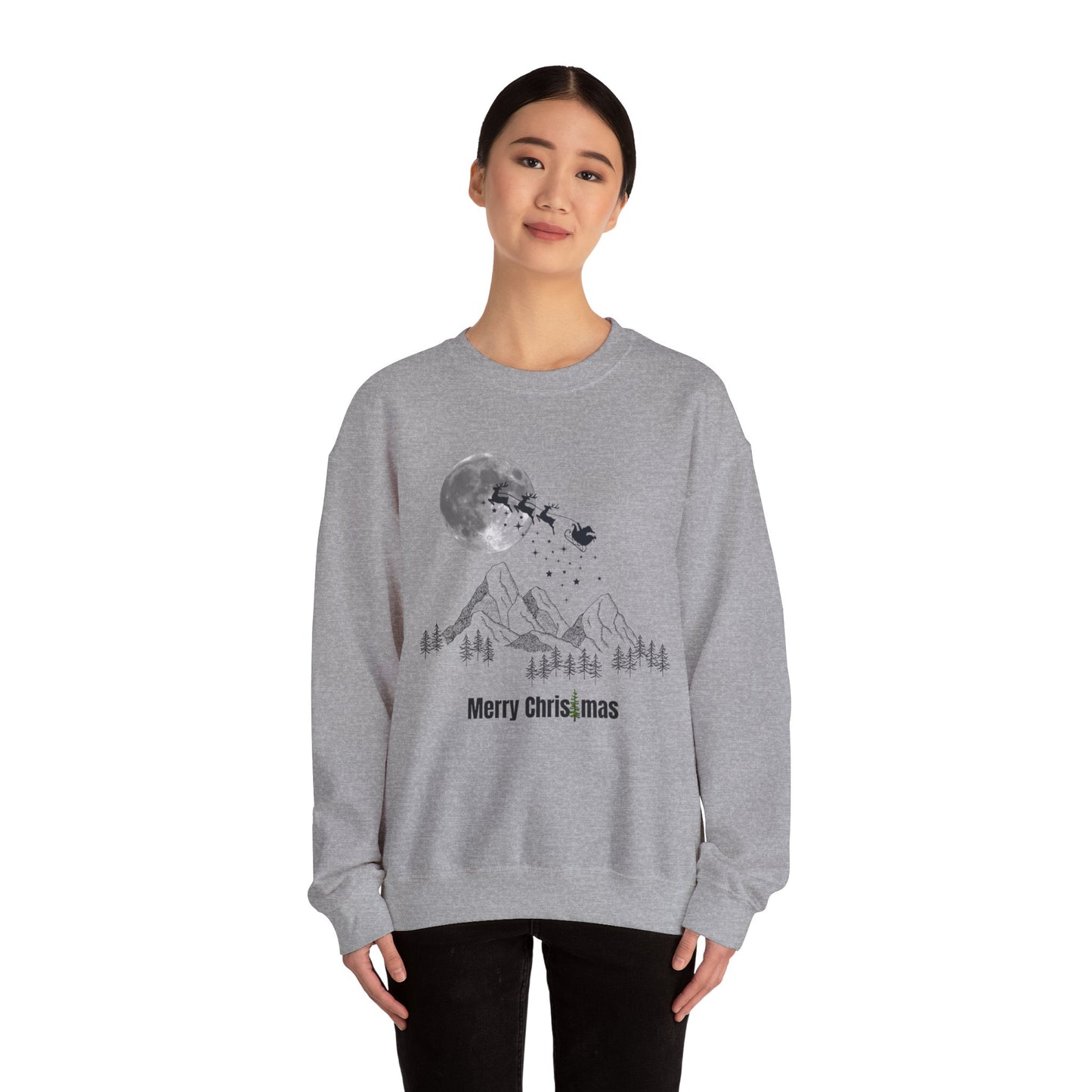 Merry Christmas Mountain Crewneck Sweatshirt