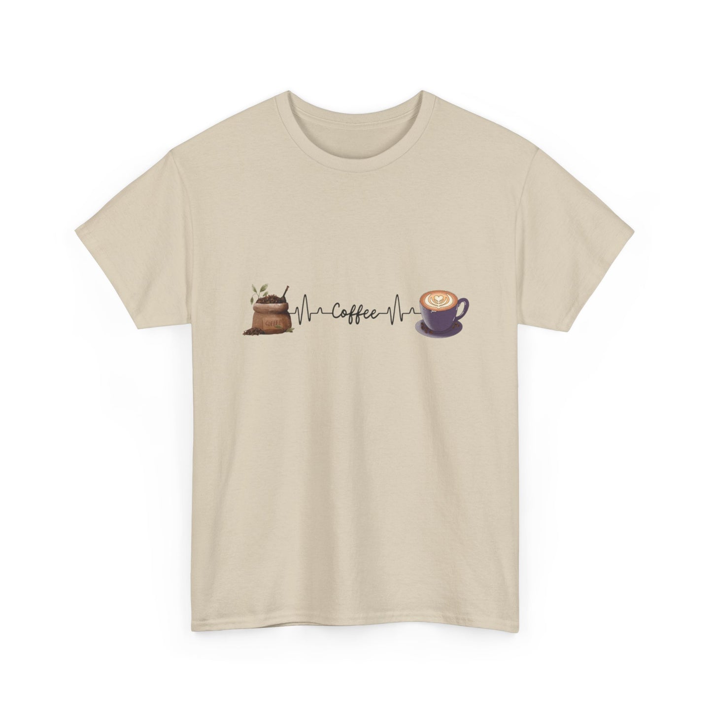 Coffee Lover Unisex Heavy Cotton Tee - Heartbeat Design
