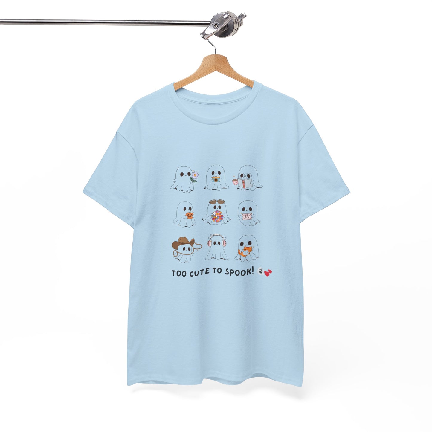 Cute Animal Graphic Tee - "Too Cute to Spook!" Unisex Heavy Cotton T-shirt