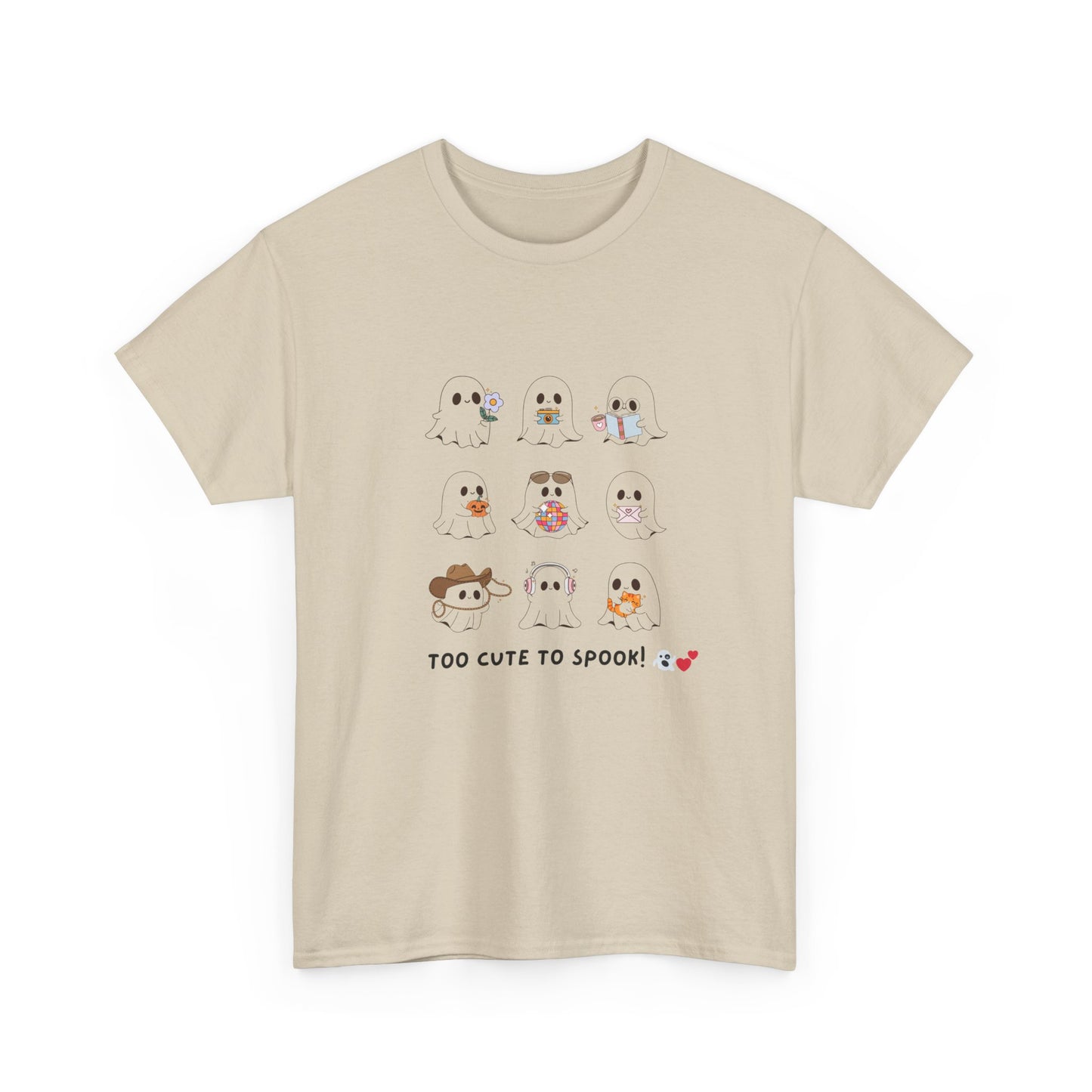 Cute Animal Graphic Tee - "Too Cute to Spook!" Unisex Heavy Cotton T-shirt