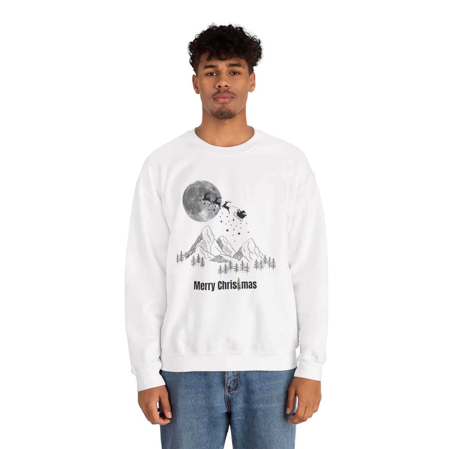 Merry Christmas Mountain Crewneck Sweatshirt