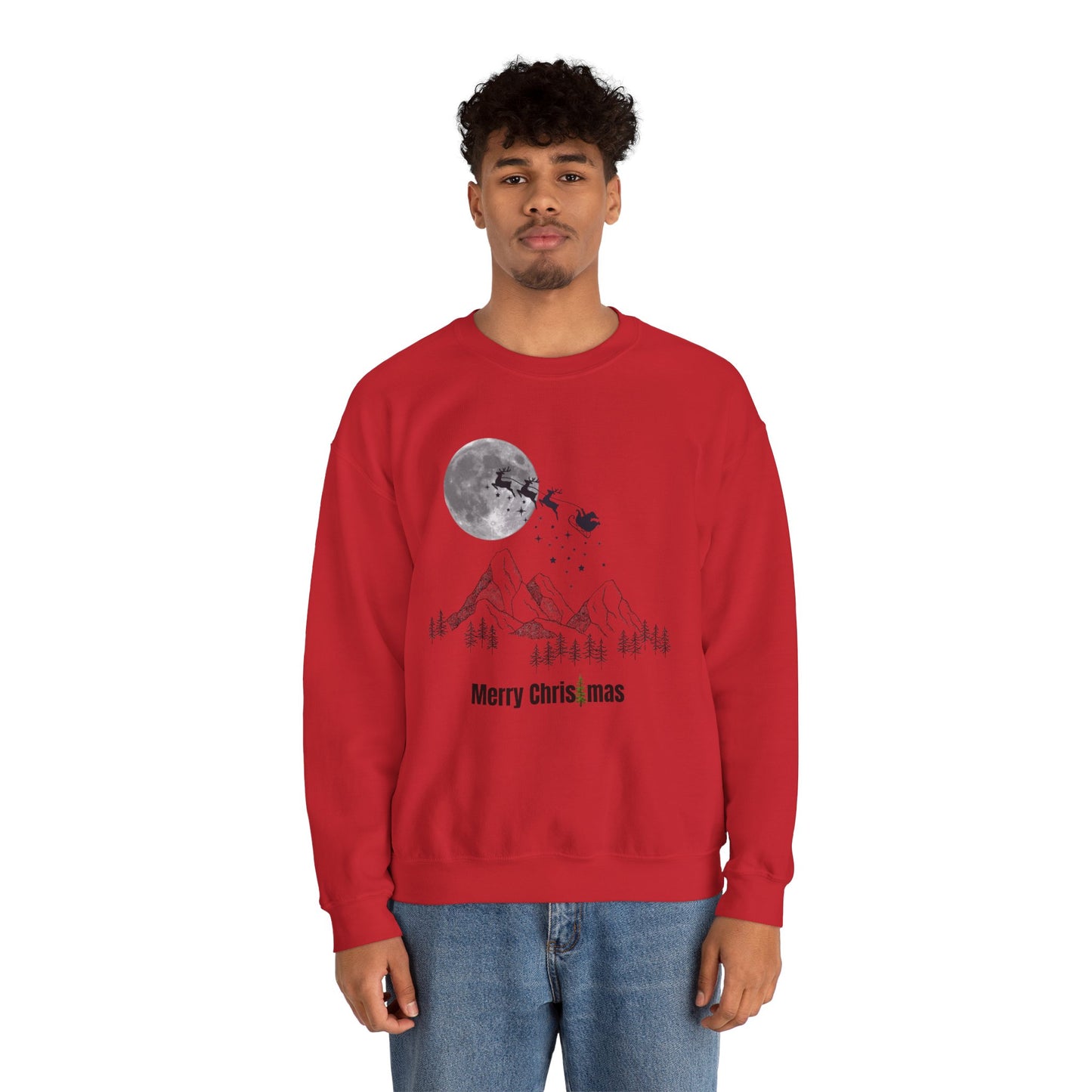 Merry Christmas Mountain Crewneck Sweatshirt