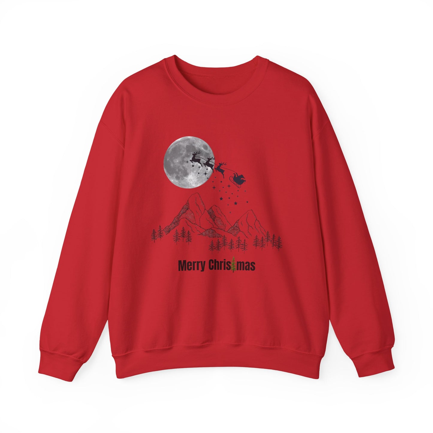 Merry Christmas Mountain Crewneck Sweatshirt