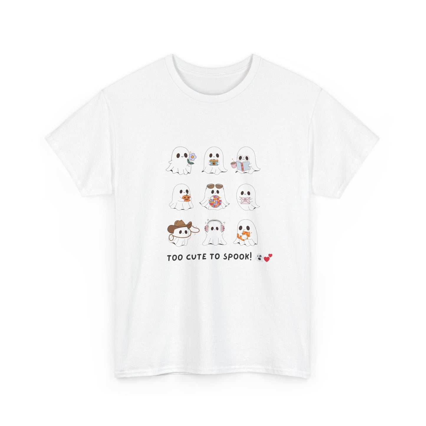 Cute Animal Graphic Tee - "Too Cute to Spook!" Unisex Heavy Cotton T-shirt