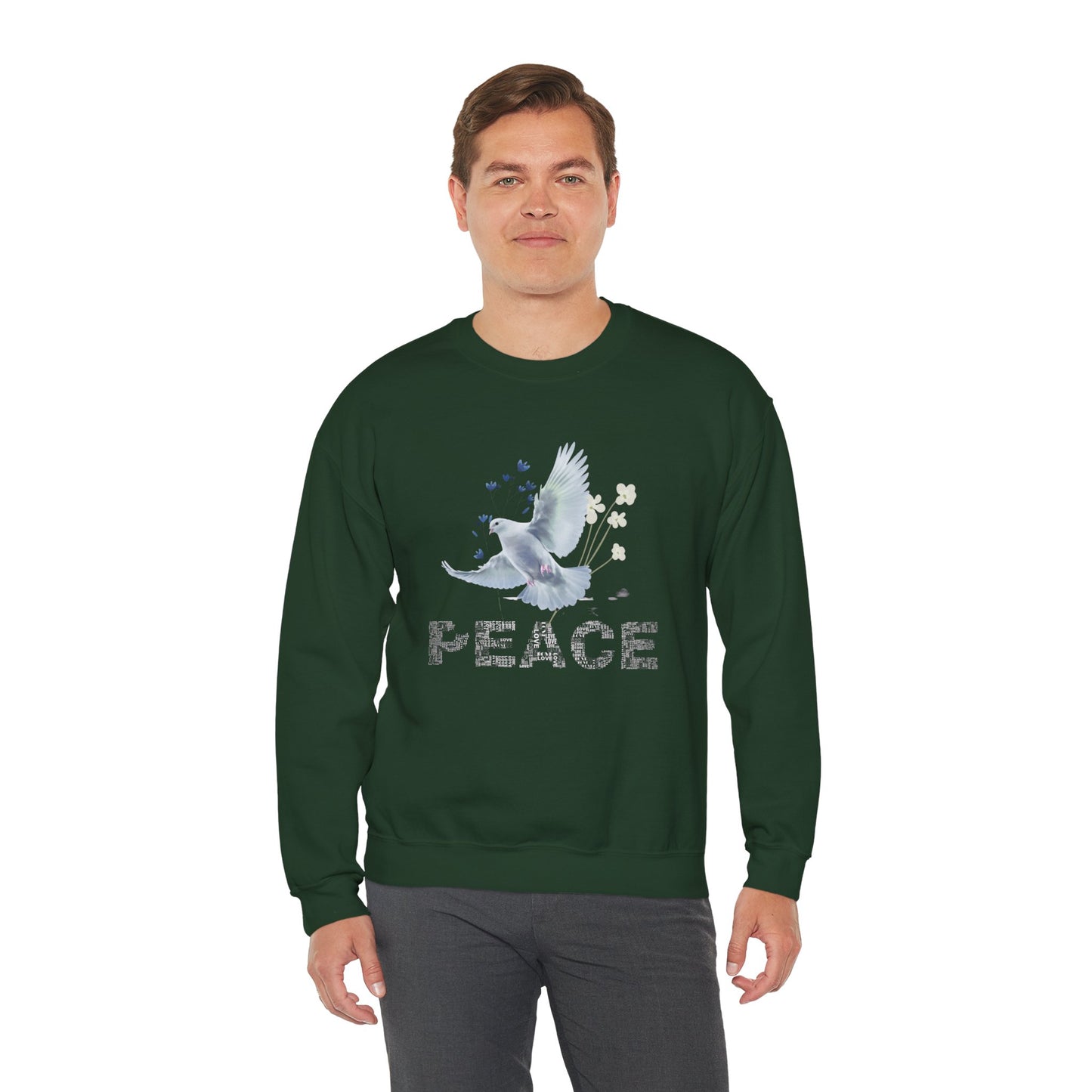 Peaceful Dove Crewneck Sweatshirt for Comfort and Harmony